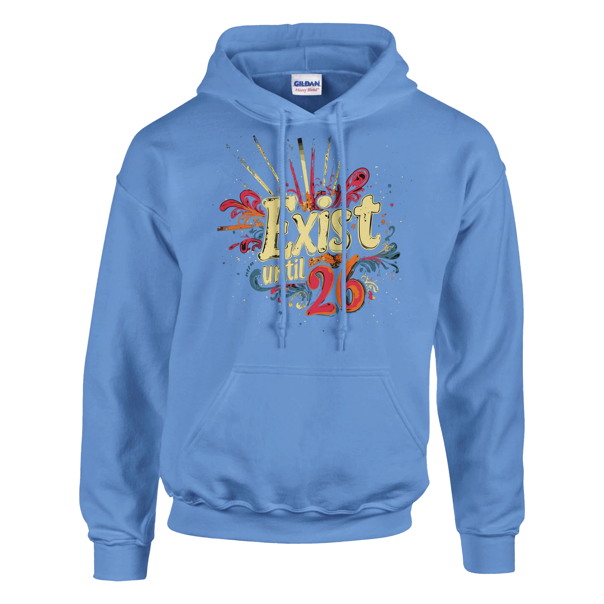 Exist Until 26 Film Crew Hoodie | Premium Film Production Apparel | Gildan® Carolina Blue