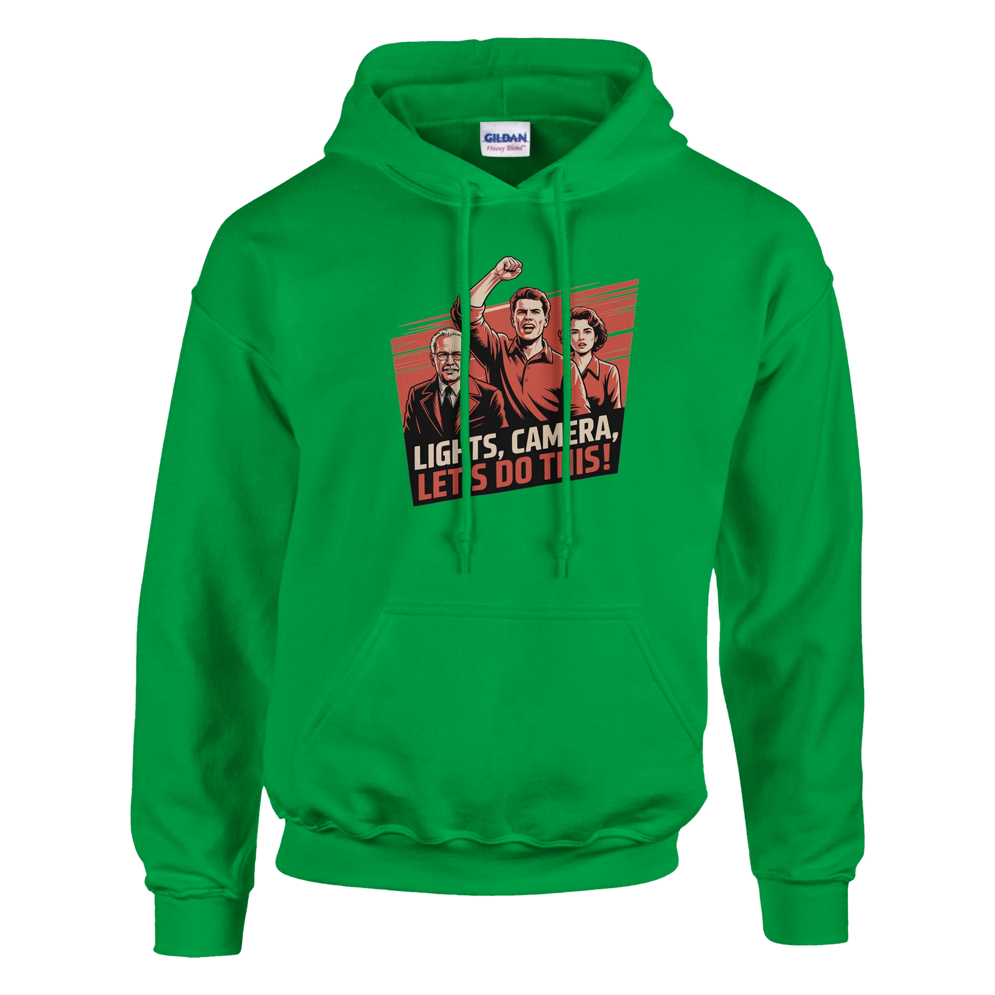 Lights, Camera, Let's Do This! Film Crew Hoodie | Premium Film Production Apparel | Gildan® Irish Green
