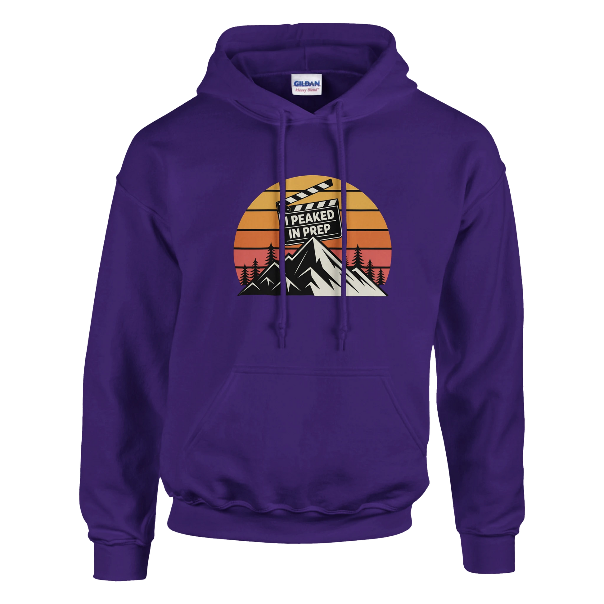 I Peaked In Prep Film Crew Hoodie | Premium Film Production Apparel | Gildan® Purple