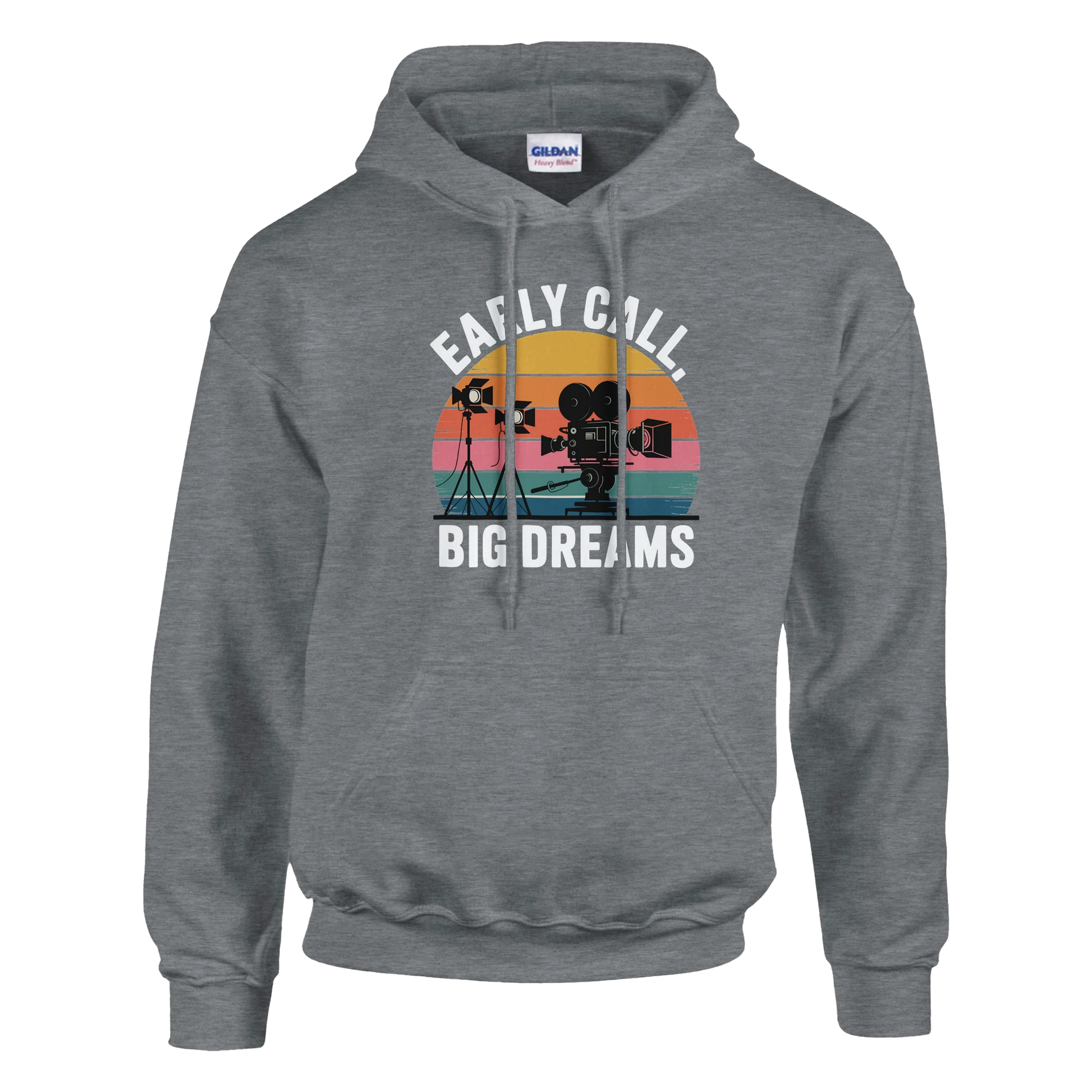 Early Call, Big Dreams Film Crew Hoodie | Premium Film Production Apparel | Gildan® Sport Grey