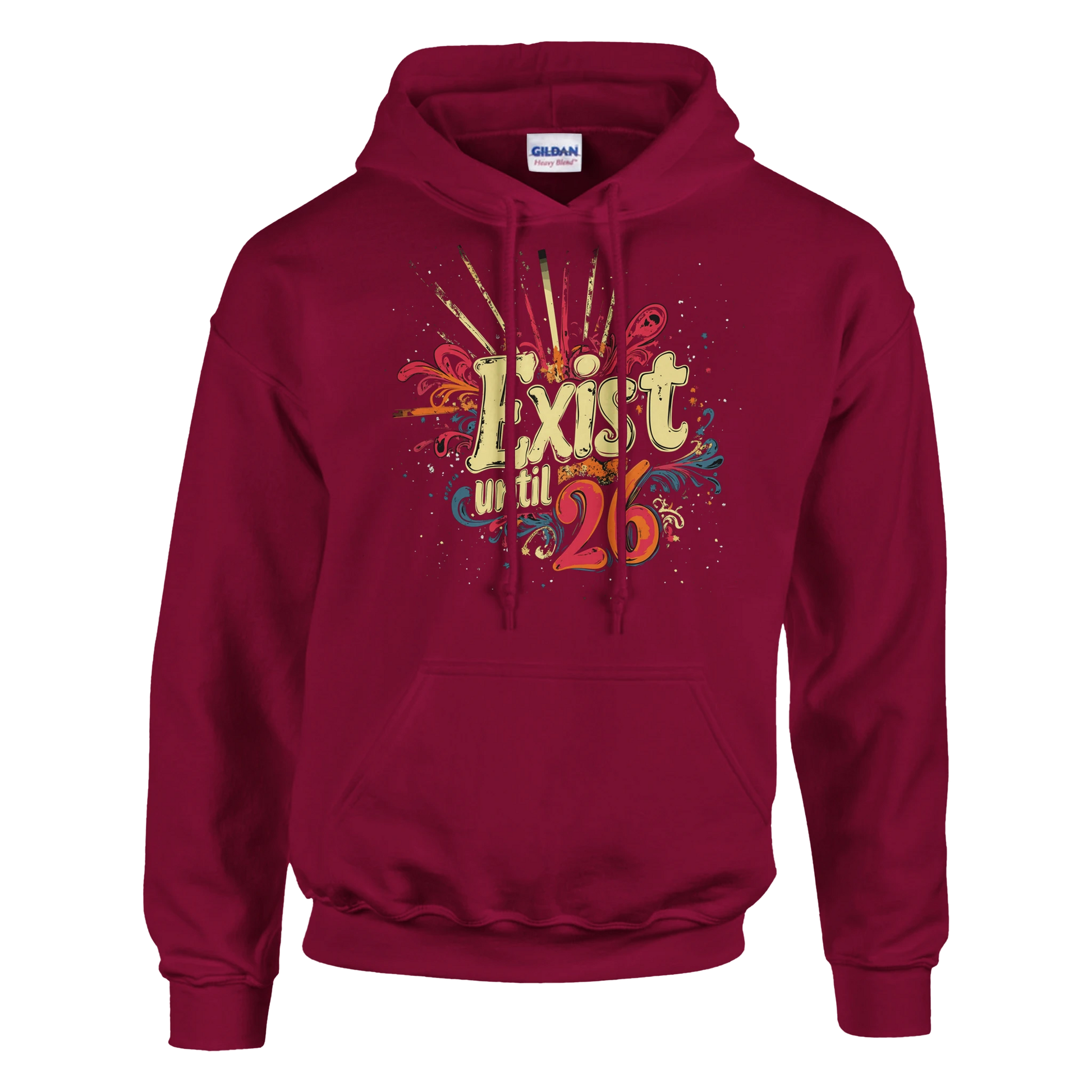 Exist Until 26 Film Crew Hoodie | Premium Film Production Apparel | Gildan® Cardinal Red