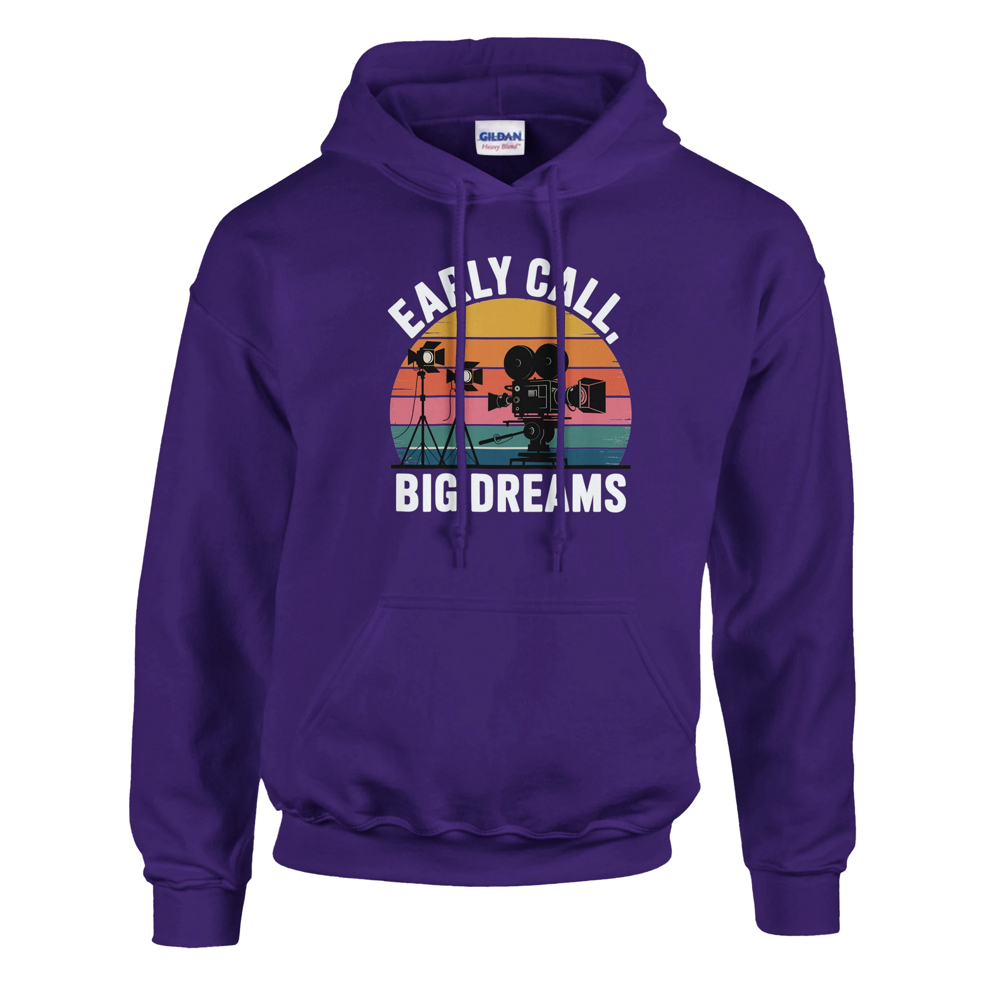 Early Call, Big Dreams Film Crew Hoodie | Premium Film Production Apparel | Gildan® Purple
