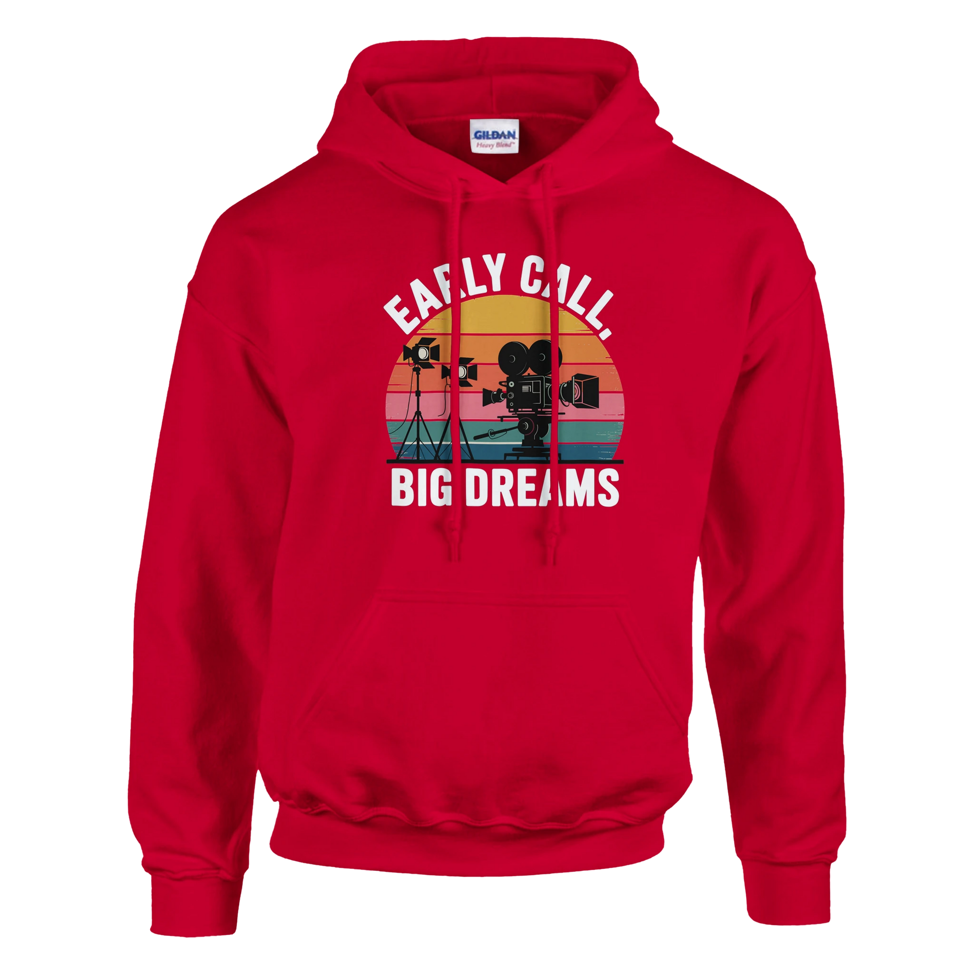 Early Call, Big Dreams Film Crew Hoodie | Premium Film Production Apparel | Gildan® Red
