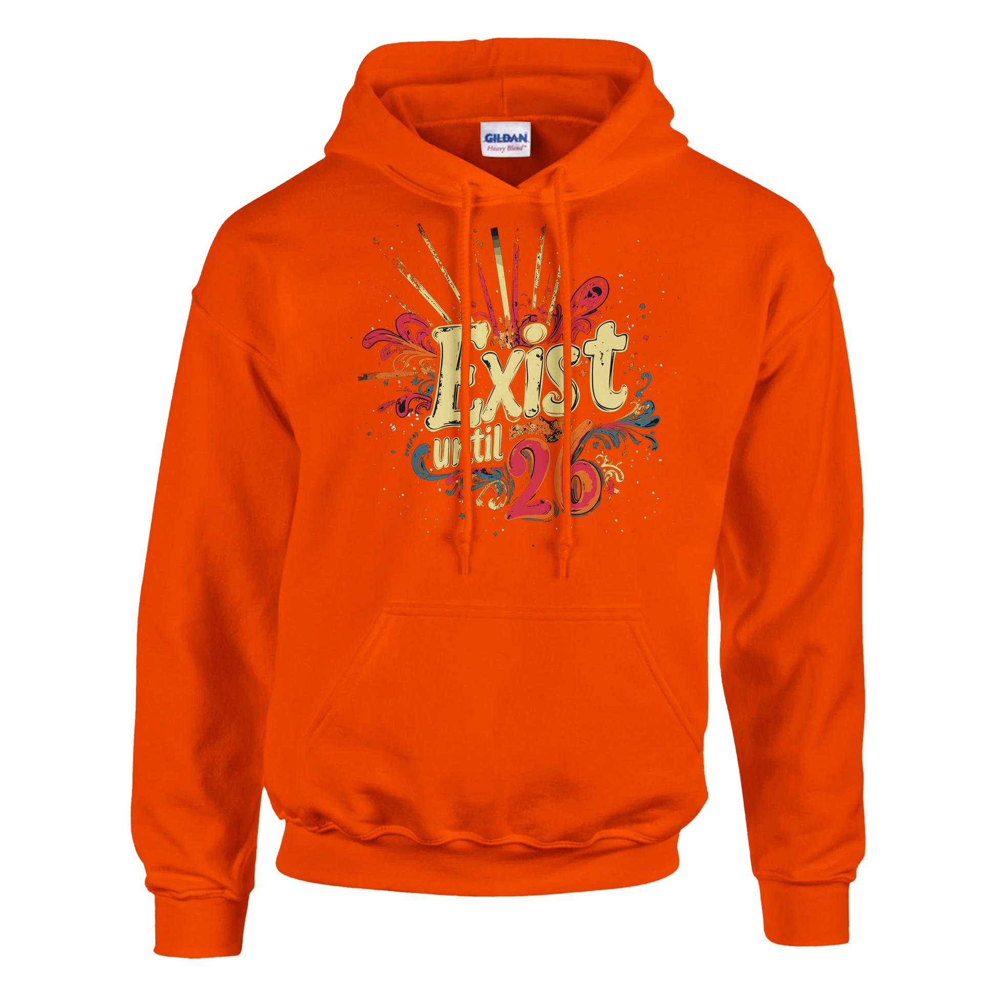 Exist Until 26 Film Crew Hoodie | Premium Film Production Apparel | Gildan® Orange