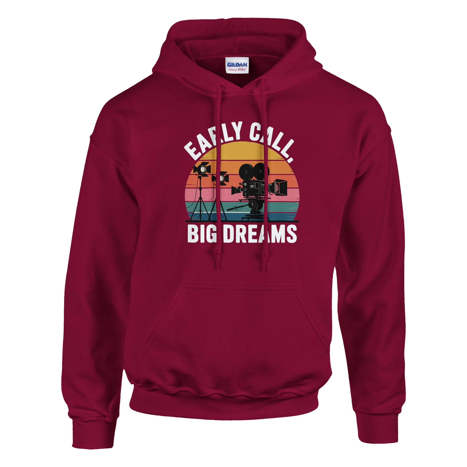 Early Call, Big Dreams Film Crew Hoodie | Premium Film Production Apparel | Gildan® Cardinal Red