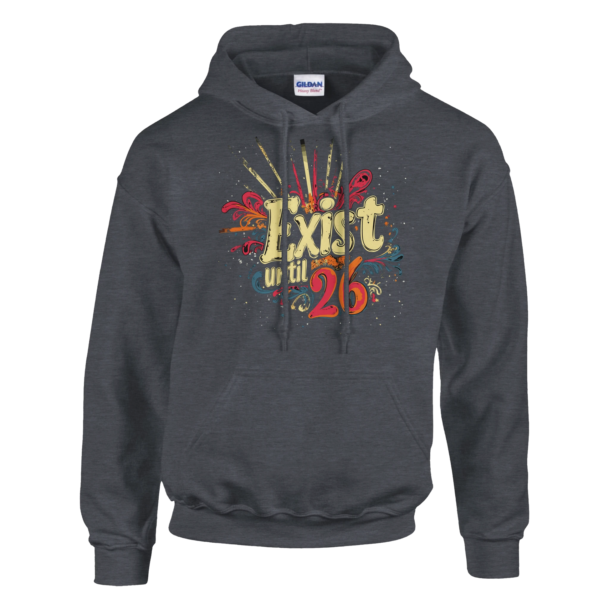 Exist Until 26 Film Crew Hoodie | Premium Film Production Apparel | Gildan® Dark Heather