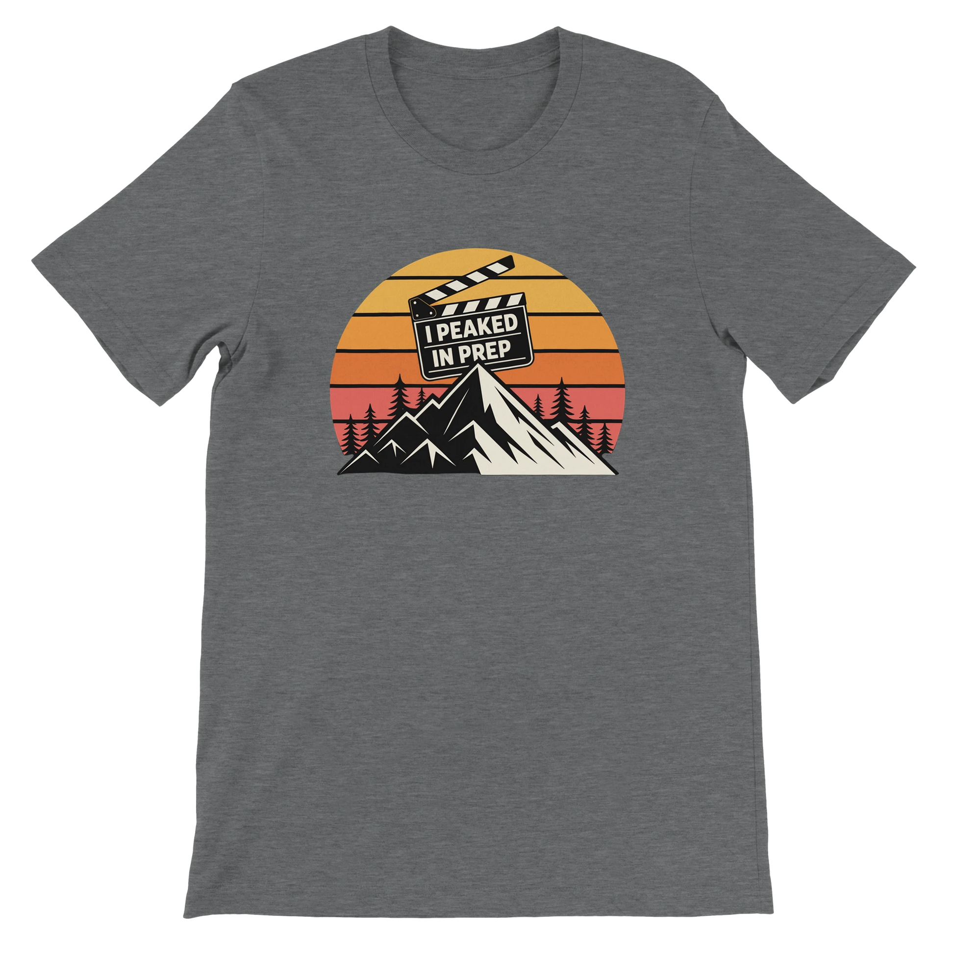 I Peaked In Prep Film Crew T-Shirt | Premium Film Production Apparel | Bella Canvas Heather Storm