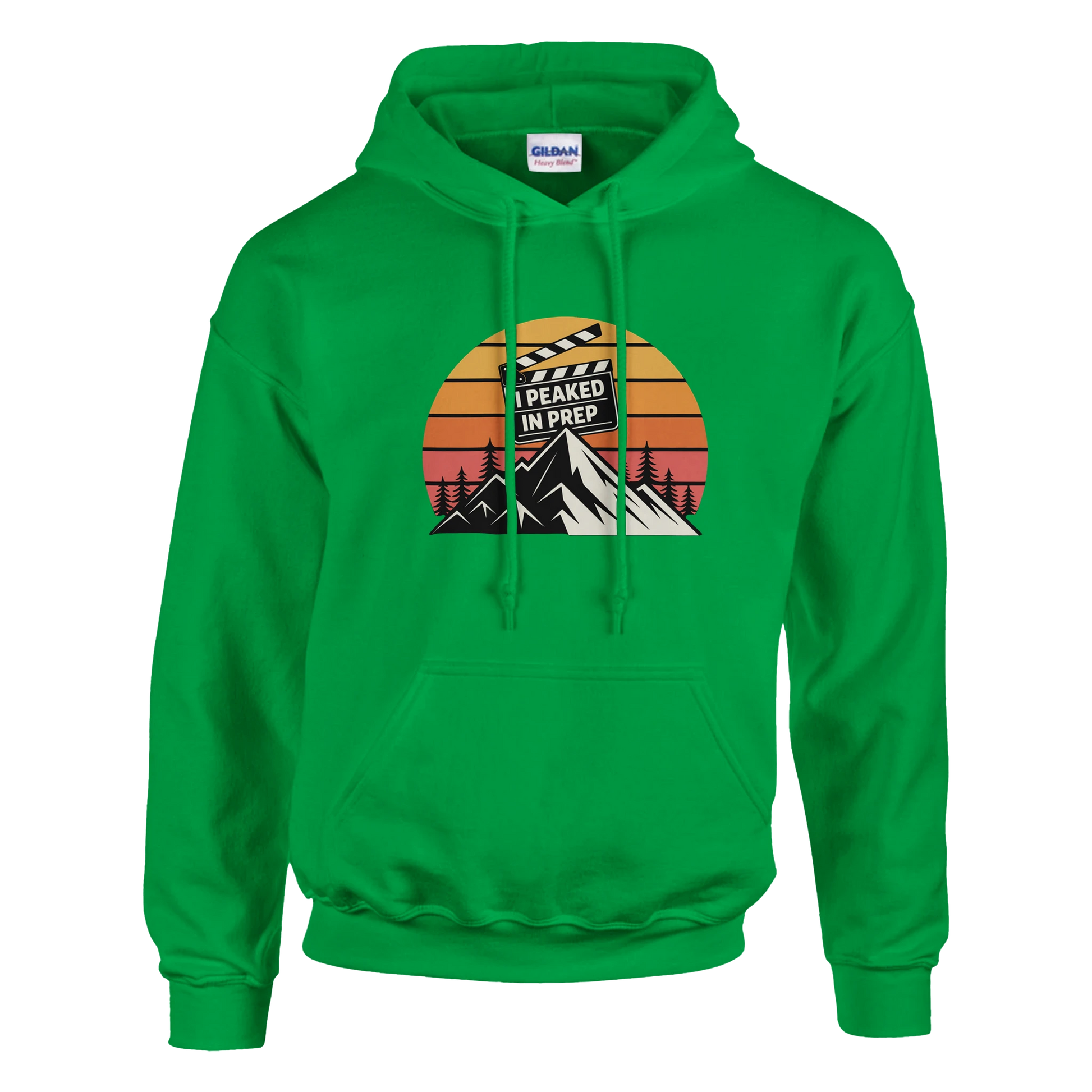 I Peaked In Prep Film Crew Hoodie | Premium Film Production Apparel | Gildan® Irish Green