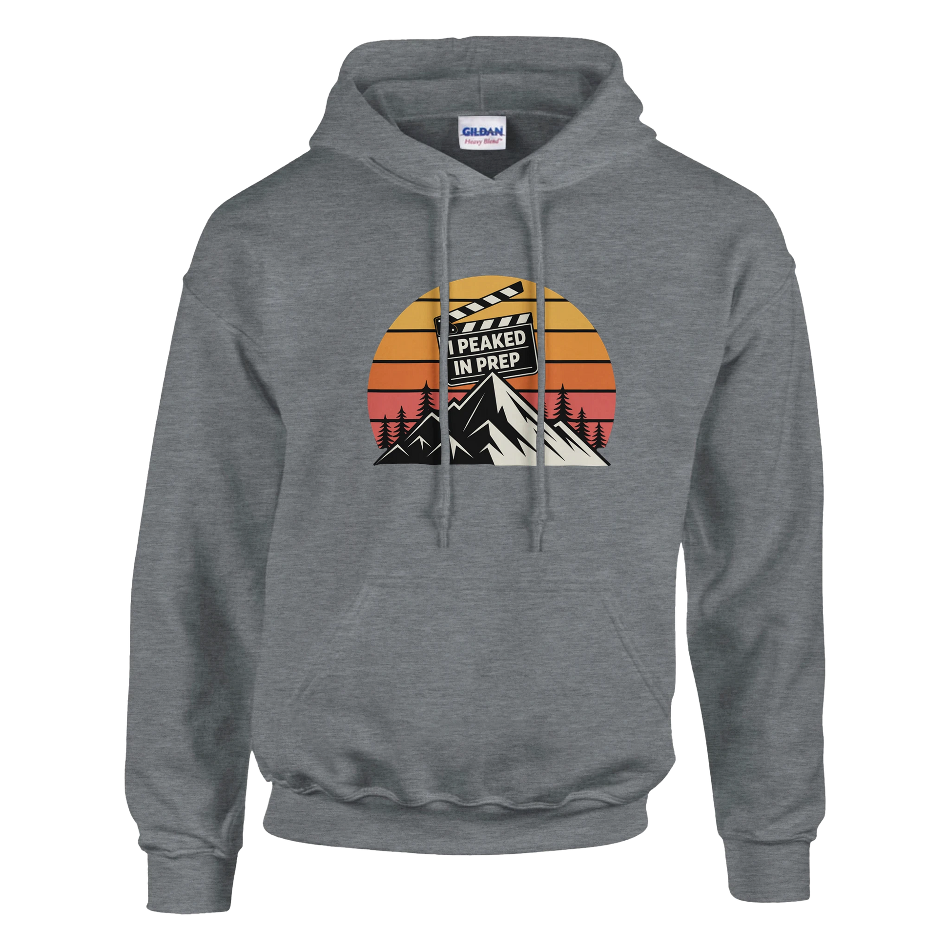 I Peaked In Prep Film Crew Hoodie | Premium Film Production Apparel | Gildan® Sport Grey
