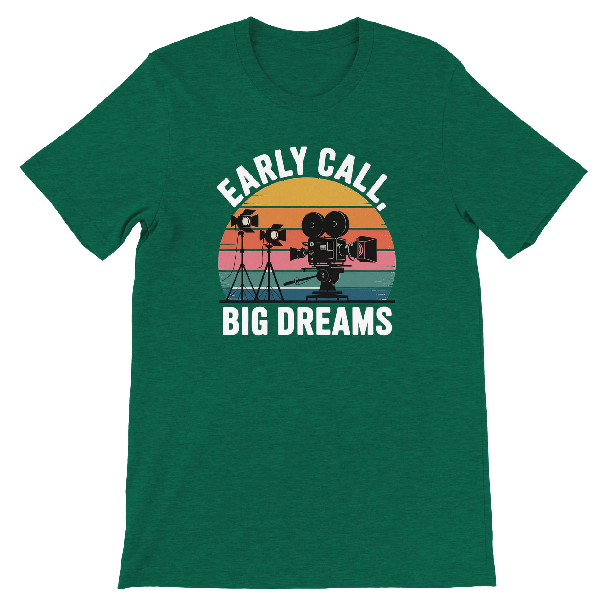Early Call Big Dreams Film Crew T-Shirt | Premium Film Production Apparel | Bella Canvas Heather Kelly