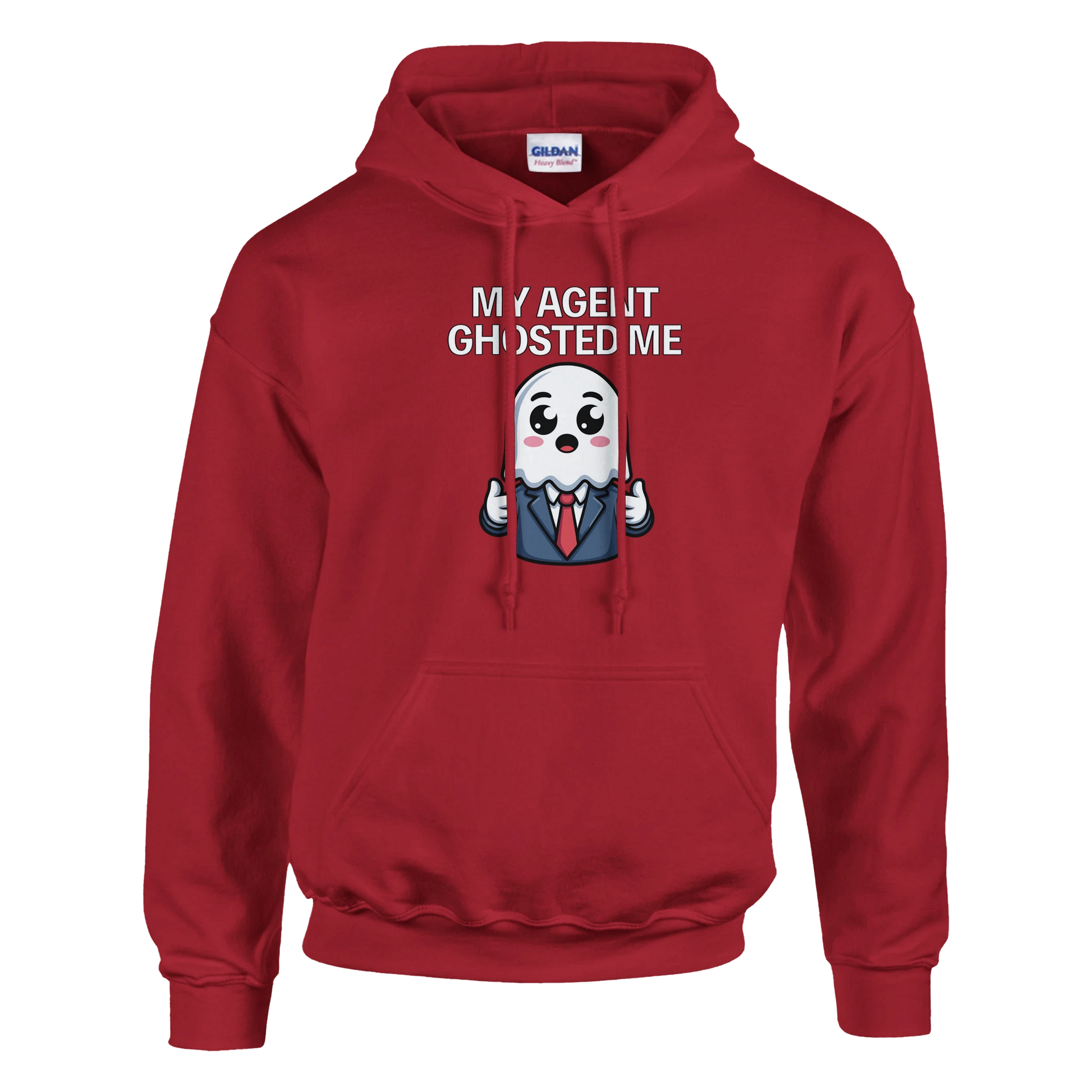 My Agent Ghosted Me Film Crew Hoodie | Premium Film Production Apparel | Gildan® Cherry Red
