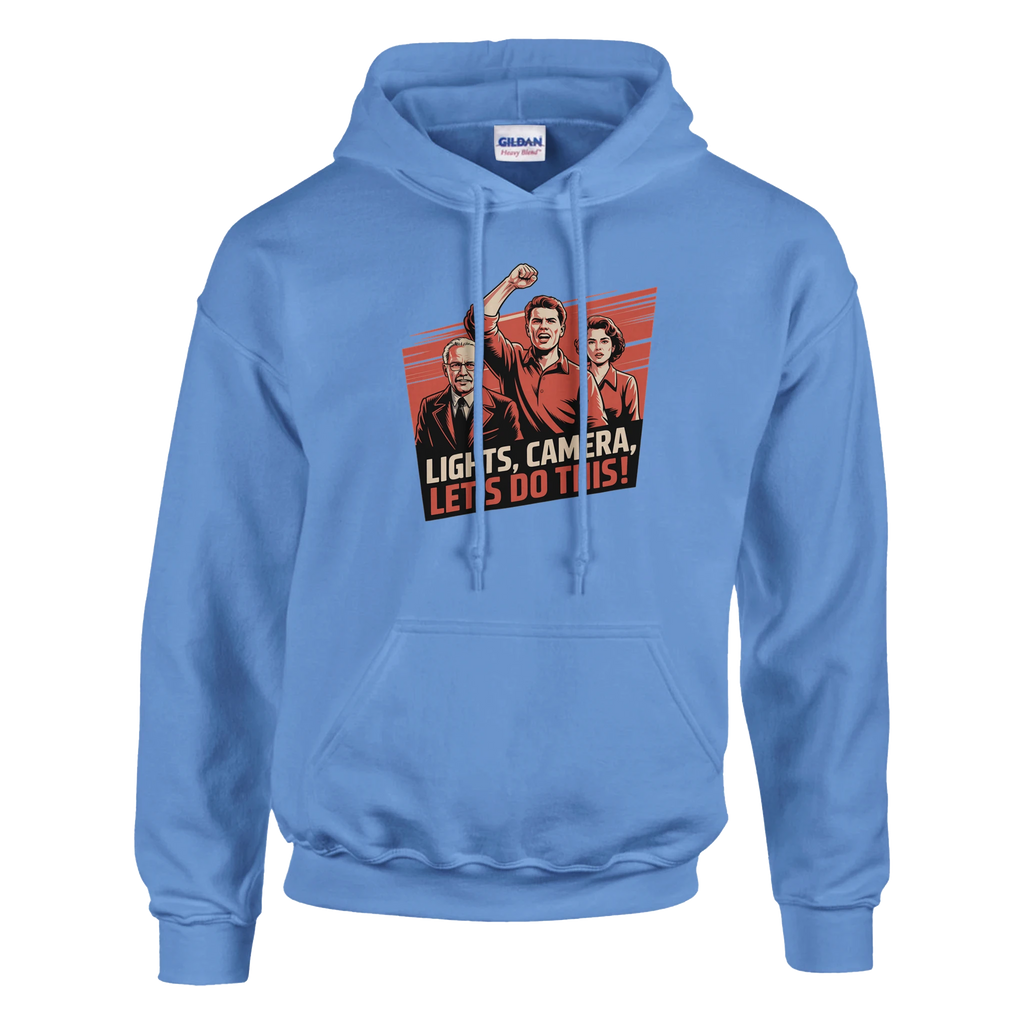 Lights, Camera, Let's Do This! Film Crew Hoodie | Premium Film Production Apparel | Gildan® Carolina Blue