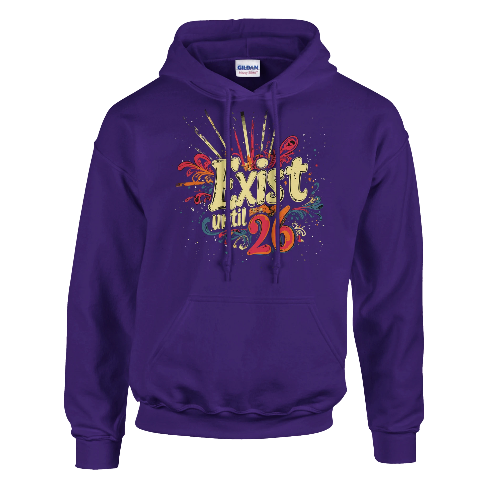 Exist Until 26 Film Crew Hoodie | Premium Film Production Apparel | Gildan® Purple