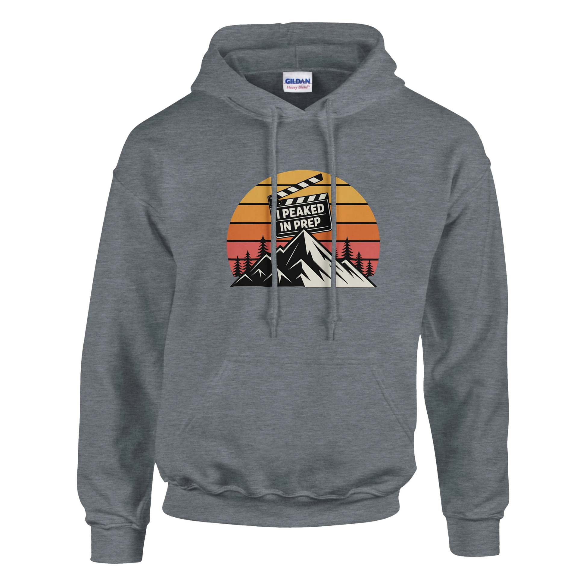 I Peaked In Prep Film Crew Hoodie | Premium Film Production Apparel | Gildan® Graphite Heather