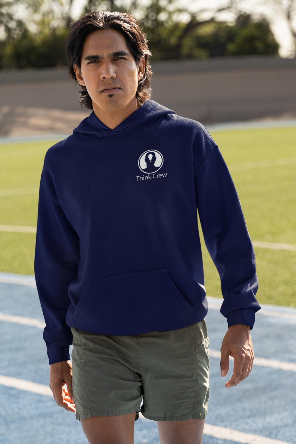 Think Crew Unisex Pullover Hoodie | Gildan® 18500 Navy